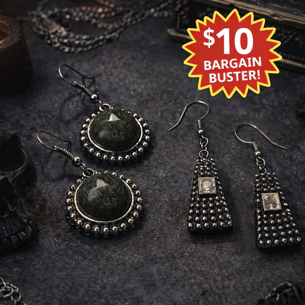 Edgy Silver Tone Earring Bundle